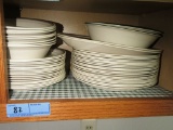SET OF CORELLE DISHES AND 2 GLASSES AND FRUIT BOWL