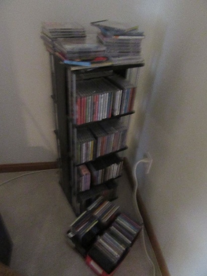 ASSORTED CD'S WITH STAND