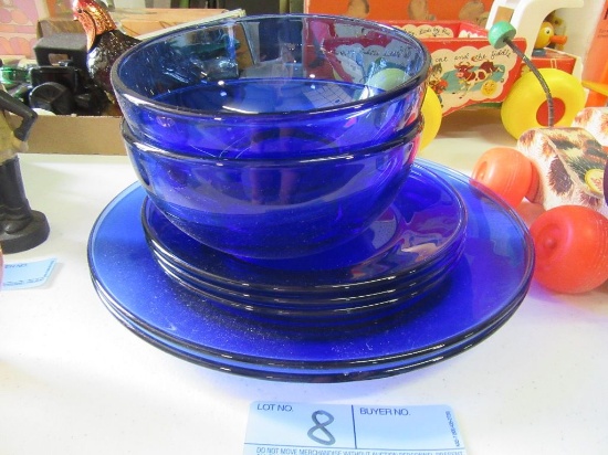 BLUE GLASS DISHES