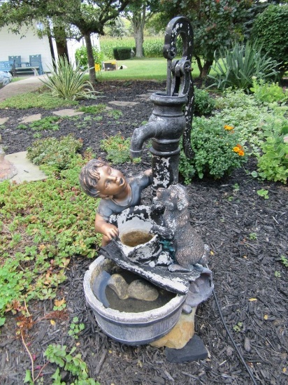 Water Pump Boy And Dog Fountai Auctions Online Proxibid Water Pump Boy And Dog Fountain