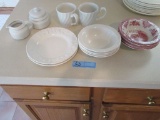 JOHNSON BROTHERS BOWLS, MADE IN ENGLAND CUPS, DEVONSHIRE PLATES AND ARABIA