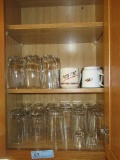 ASSORTED HEAVY GLASSES AND MUGS