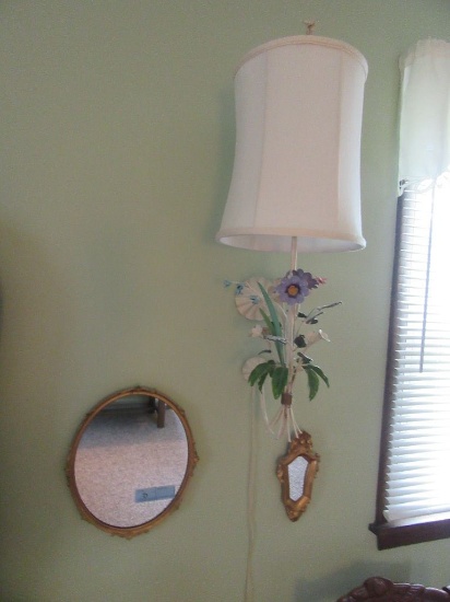 2 SMALL MIRRORS & FLOWER HANGING LAMP