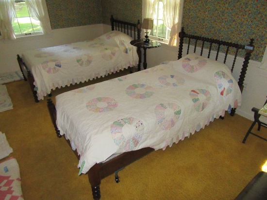 2 VINTAGE SPOOL TWIN BEDS