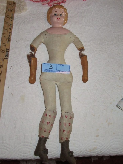 JUNO METAL HEAD DOLL FROM GERMANY. NEEDS REPAIRED