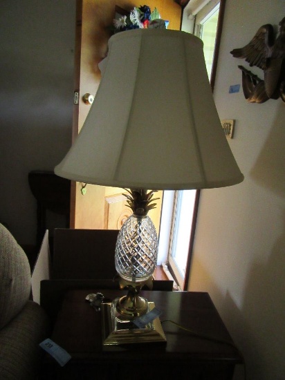 BRASS AND GLASS PINEAPPLE TABLE LAMP