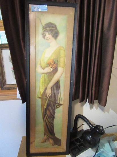 1930'S LADY PICTURE. APPROX 38" HIGH BY 12" WIDE.