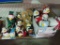 VARIETY OF CHRISTMAS STUFFED ANIMALS MANY WITH AFLAC. MANY GOOSE AND CHARAC