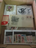 ASSORTED FOREIGN AND US STAMPS AND FIRST DAY OF ISSUE COVERS