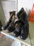 3 PAIRS OF COMBAT BOOTS. NO SIZES