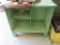 GREEN PAINTED SHELF OR TABLE UNIT