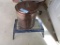 COVERED DECORATIVE TIN CAN AND METAL STOOL