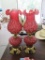 PAIR OF CRANBERRY DECORATIVE TABLE LAMPS