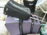 3-PIECE AMERICAN TOURISTER PURPLE LUGGAGE AND BLACK CARRY-ON CASE