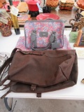 TWO PIECES OF AMELIA EARHART BAGS AND SUEDE-LIKE BAG