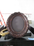 ORNATE PICTURE FRAMES. METAL PICTURE FRAME EASELS. AND STAND