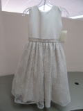 CHILD SIZE 8 JOAN CALABRESE IVORY / SILVER DRESS  $240.00
