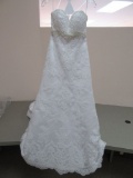 SIZE 4 CASABLANCA WHITE/WHITE/SILVER WEDDING DRESS  $1,235.00