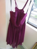 SIZE 10 GATHER AND GOWN RASPBERRY SHORT LENGTH BRIDESMAID/SPECIAL OCCASION