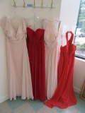 (4) FULL LENGTH BRIDESMAID/SPECIAL OCCASION DRESSES - SIZE 8 CORAL  $240.00
