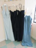 (4) BRIDESMAID/SPECIAL OCCASION DRESSES - SIZE 12 TIMELESS BLUE  $250.00, (