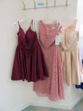 (3) SIZE 10 SHORT LENGTH BRIDESMAID/SPECIAL OCCASION DRESSES - BLUSH PINK