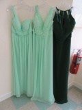 (3) BRIDESMAID/SPECIAL OCCASION DRESSES - SIZE 18 HUNTER GREEN  $205.00, SI