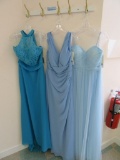 (3) BRIDESMAID/SPECIAL OCCASION DRESSES - SIZE 6 MARINE BLUE  $225.00, SIZE