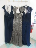 (3) MOTHER/SPECIAL OCCASION DRESSES - SIZE 16 NAVY BLUE  $520.00, SIZE 14 L