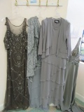 (4) MOTHER/SPECIAL OCCASION DRESSES - SIZE 8 LEAD  $360.00, SIZE 28 SILVER