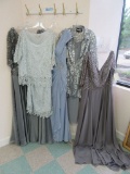 (5) MOTHER/SPECIAL OCCASION DRESSES - SIZE 18 PEWTER  $518.00, SIZE 2X CRYS