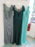 (3) MOTHER/SPECIAL OCCASION DRESSES - SIZE 16 SILVER  $485.00, SIZE 10 HUNT