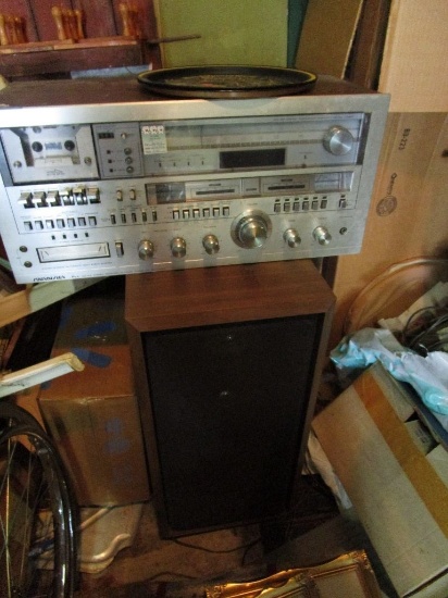 SOUND DESIGN STEREO SYSTEM WITH TWO SPEAKERS, 8-TRACK PLAYER, CASSETTE, RAD