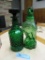 2 GREEN DECANTERS