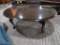 ETHAN ALLEN GLASS TOP COFFEE TABLE
