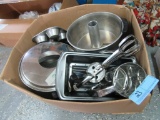 VARIETY OF POTS, PANS, AND BAKING DISHES AND UTENSILS