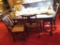 VINTAGE DINING TABLE WITH 6 CHAIRS AND 2 LEAVES