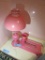 50'S VINTAGE LAMP. GLASS. TISSUE BOX COVER.