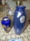 COBALT VASE AND TWO OTHER VASES