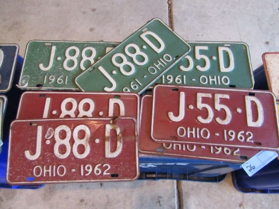 1961 AND 1962 LICENSE PLATES