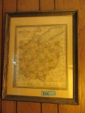 FRAMED STATE OF OHIO MAP