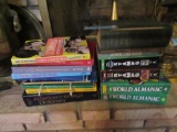 WORLD ALMANAC, STAMP COLLECTOR BOOKS, DICTIONARY, AND OTHERS
