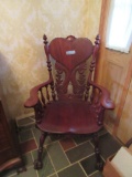 CARVED HEART SHAPED BACK CLAWFOOT CHAIR