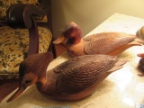 2 HAND CARVED DUCK DECOYS BY CLYDE HARGRAVES