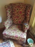 TAPESTRY COVERED WINGBACK CHAIR