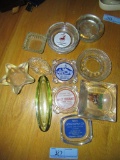 ASSORTMENT OF ASHTRAYS. SOME FOR ADVERTISING, OTHERS FOR DECORATION