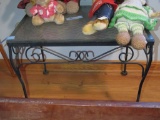 GLASS TOP WROUGHT IRON TABLE