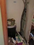 CONTENTS OF CLOSET INCLUDING FRIGIDAIRE MICROWAVE, IRONING BOARD, IGLOO COO