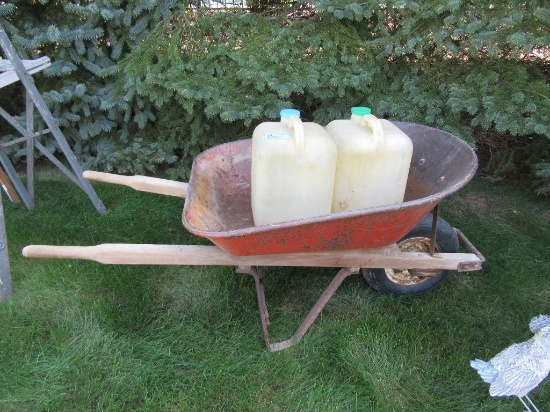 WHEELBARROW & 2 JUGS