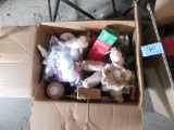 PURSES, HEADPHONES, BAMBOO D-RINGS, STUFFED ANIMALS, AND ETC IN TWO BOXES